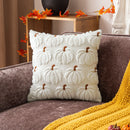 Axyaa Halloween Pumpkin Plush Pillowcase: Simple & Embroidered Cojines Cover
