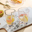 Axyaa Gold Rim Heart Pattern Glass Tumbler - 210ml - Nordic Style - 1 Pc