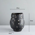 Axyaa Black Resin Flower Pot Gold Point Vase Home Decor Irregular Floral Arrangement