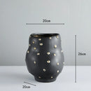 Axyaa Black Resin Flower Pot Gold Point Vase Home Decor Irregular Floral Arrangement