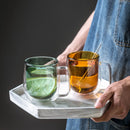 Axyaa Double-Layer Glass Mug with Handle, Heat-Resistant, Kawaii Design