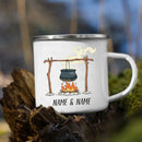 Personalized Caravan Enamel Mug by Axyaa - Camper Coffee Tea Cup