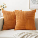 Axyaa Corduroy Boho Patchwork Pillow Cover
