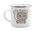 Axyaa Cat Enamel Coffee Mug - Unique Funny Tea Cup for Travel and Home
