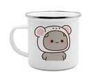 Axyaa Cat Enamel Coffee Mug - Unique Funny Tea Cup for Travel and Home