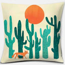 Axyaa Colorful Animals & Geometric Desert Cushions Pattern Decorative Pillow Cover