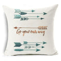 Axyaa Letter Print Pillow Case 45x45 cm Linen Cushion Cover for Home Decor