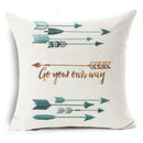 Axyaa Letter Print Pillow Case 45x45 cm Linen Cushion Cover for Home Decor