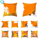Orange Geometric Leaf Lines Pillowcase by Axyaa - Home Decor and Cozy Throw Pillows