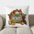 Autumn Vibes: Bird & Pumpkin Pillow Cover by Axyaa