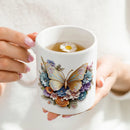Axyaa 3D Butterfly Picture Coffee Mug 11oz Ceramic Tea Cup - Friends Birthday Gift
