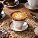 Axyaa Ceramic Flower Latte Mug Set - Retro Coarse Pottery - 200ml