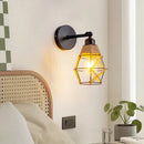 Axyaa Woven Hemp Rope Iron Swing Arm Wall Lamp with E27 Base