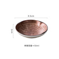 Axyaa Ceramic Shallow Plates Set for Molecular Cuisine Display and Steak - Retro Kiln Style