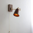 Axyaa Walnut Ash Wood LED Wall Sconce with Pull Chain Switch for Indoor Lighting