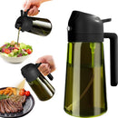 Axyaa Dark Green Glass Oil Sprayer 2-in-1 Olive Oil Dispenser Bottle