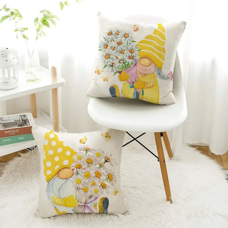 Axyaa Outdoor Yellow Pillowcase - Vibrant Spring and Summer Decor