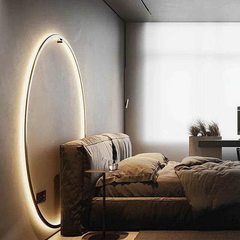 Axya Modern LED Wall Lamp Round Ring Nordic Design Indoor USB Wall Sconce