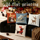 Axyaa Christmas Animal Pattern Cushion Cover for Sofa, Bedroom, Car - Festive Decor