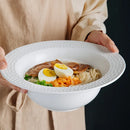 Axyaa Ceramic Straw Hat Bowl Set for Hot Salad, Ramen, and Noodles