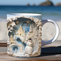 Axyaa 3D Snowman Ceramic Mug 11oz - Kids Birthday & Christmas Gift Cup