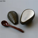 Axya Ceramic Avocado Plate Cover Band Salad Bowl - Tableware Bowl Set