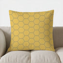 Axyaa Yellow Honeycomb Pattern Decorative Pillow Cover for Sofa, Bedroom, Car