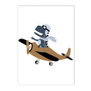 Axyaa Cartoon Vehicle & Dinosaur Canvas Wall Art for Boys Room