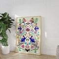 Axyaa Pink Floral Maximalist Art Poster - Modern Boho Print for Home Decor