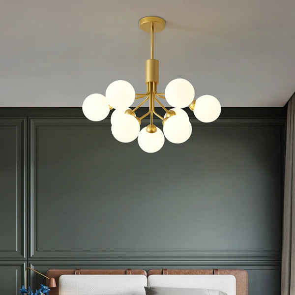 Axyaa Nordic Bean Glass Ball Chandelier for Modern Home Decor