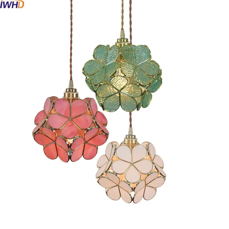 Axyaa Glass LED Pendant Lights Modern Hanging Lamp for Home Decor