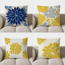 Axyaa Blue Floral Geometric Pillow Cover for Sofa, Bedroom, Car - 18 Word Limit