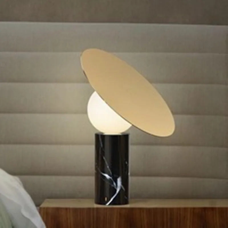 Axyaa Marble Living Room Lamp: Nordic Designer Bedside Art Ball Learning Light