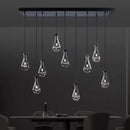 Axyaa Luxury Crystal Raindrop Pendant Light Kitchen Island Brushed Nickel Lighting