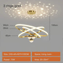 Axyaa Starry Sky Projection LED Chandelier in Black/Gold - Hanging Pendant Lights for Home