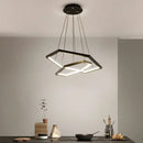 Axyaa Hexagon LED Pendant Light: Modern Minimalist Aluminium Chandelier for Living Room, Bedroom, Foyer