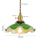 Axyaa Green Glass LED Pendant Lights with Copper Finish