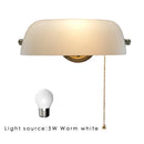 Axyaa Traditional Green Banker Wall Lamp Classical Vintage Beige Wall Light for Home and Hospitality