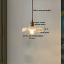 Axyaa Clear Glass LED Pendant Lamp with Knob Switch - Modern Copper Hanglamp