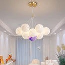 Axyaa Moon Bubble Chandelier, Black Gold G9 Bulb, Living Room Bedroom Hanging Light