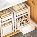Axyaa Under Sink Organizer Sliding Drawer Storage Basket Shelves - Kitchen Cabinet Rack