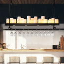 Axyaa Retro Glass Candle Chandelier LED Pendant Lamp for Kitchen, Living Room, Bar.