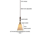 Axyaa Japanese Style Glass Shade LED Pendant Light for Living Room and Dining Area