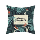 Flamingo Flower Rainforest Cushion Cover with Tropical Plant Animal Pattern by Axyaa
