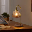 Axyaa Glass Table Lamp LED Light Fixture for Living Room, Bedroom, and Study