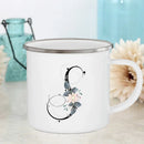 Axyaa Flower Mugs - Creative Enamel Coffee Cups Handle Drinkware for Wedding Gifts