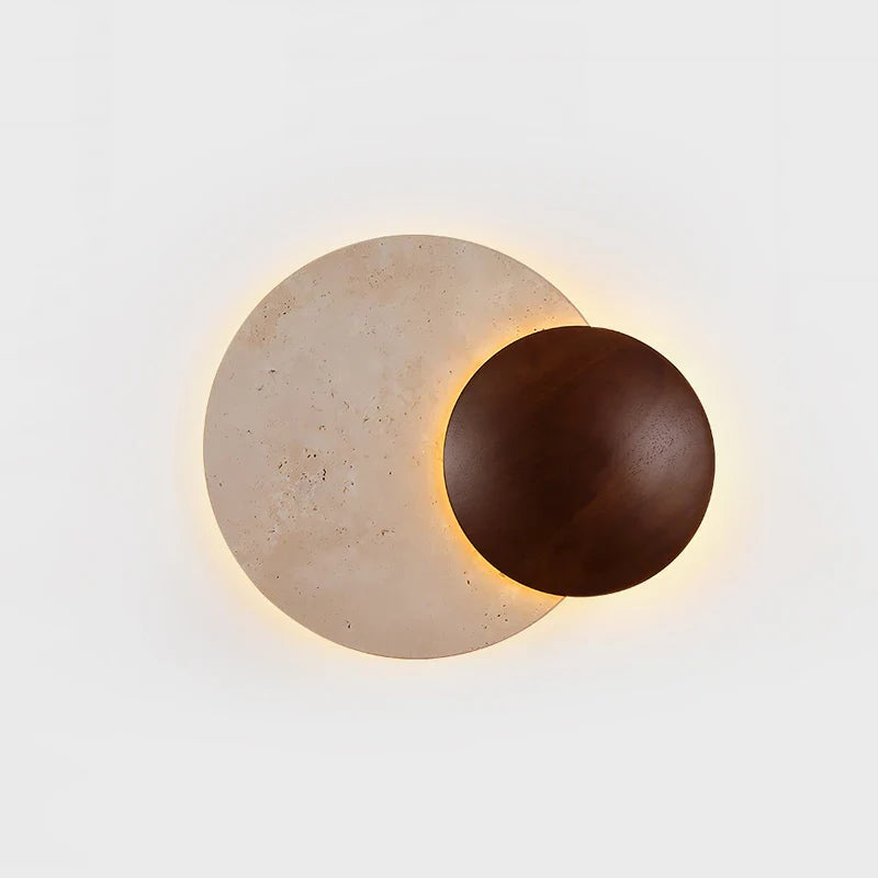 Yellow Travertine Wabi Sabi Style LED Wall Lamp by Axyaa