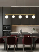 Axyaa Glass LED Chandelier: Stylish Long Pendant Light for Kitchen, Dining Room, and Island