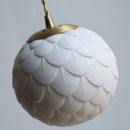 Axyaa Nordic Ceramic Sphere Pendant Light - Modern Bedroom LED Hanging Lamp