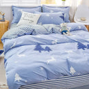 Axyaa Daisy Print Bedding Set: Queen/King Duvet Cover, Flat Sheets - Cozy & Durable